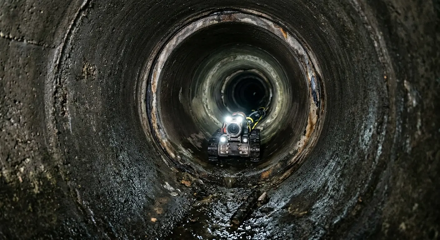 Robotic sewer camera inspecting pipe interior for Sewer Line Cleaning in Shakopee